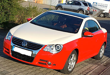 Vollfolierung VW Eos im Olschool look
